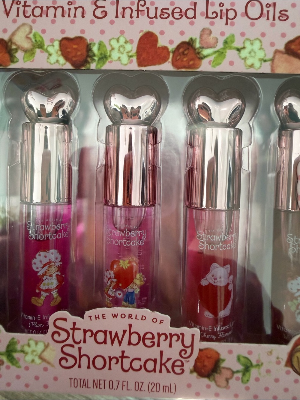 Strawberry Shortcake Vitamin-Infused Lip Oil Set – Pink & Red Shades